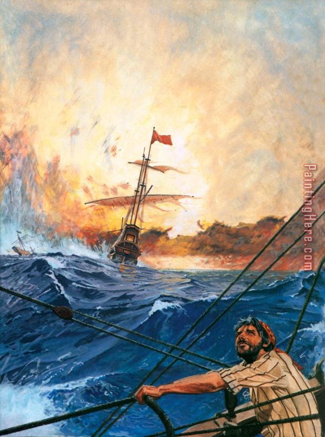 English School Vasco Da Gama's Ships Rounding The Cape